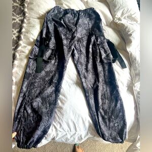 Marble, tie dye utility joggers.